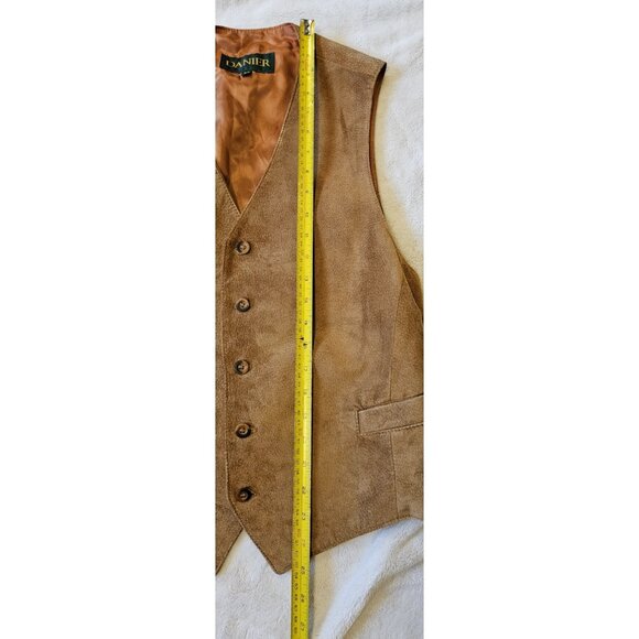 Danier Tan Western Style Vest Genuine Leather 5 Button Men's Size Small - Picture 7 of 11